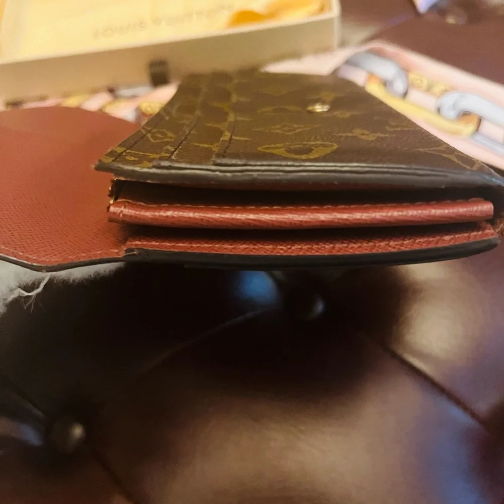 LOUIS VUITTON Long Wallet Portefeuille Sarah Monogram canvas 💯% Authentic - Picture 10 of 16